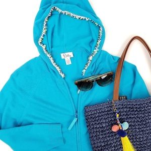 Lilly Pulitzer Josephine Zip-Up Hoodie Sweater | M